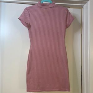 Blush pink mini bodycon dress